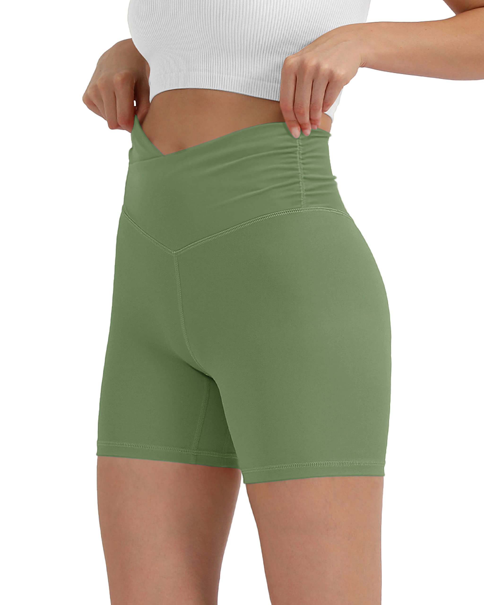 ODODOS Women's High-Waisted Yoga Shorts - 5