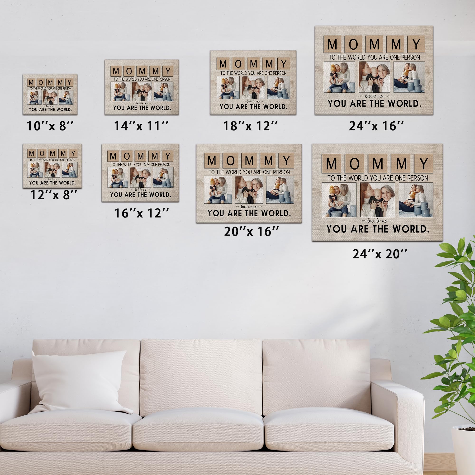 **Personalized Mother's Day & Birthday Gifts for Mom - Custom Photo Canvas with Names - Thoughtful Present from Daughter or Son - Perfect for Home Decor, Wall Art, and Special Occasions**