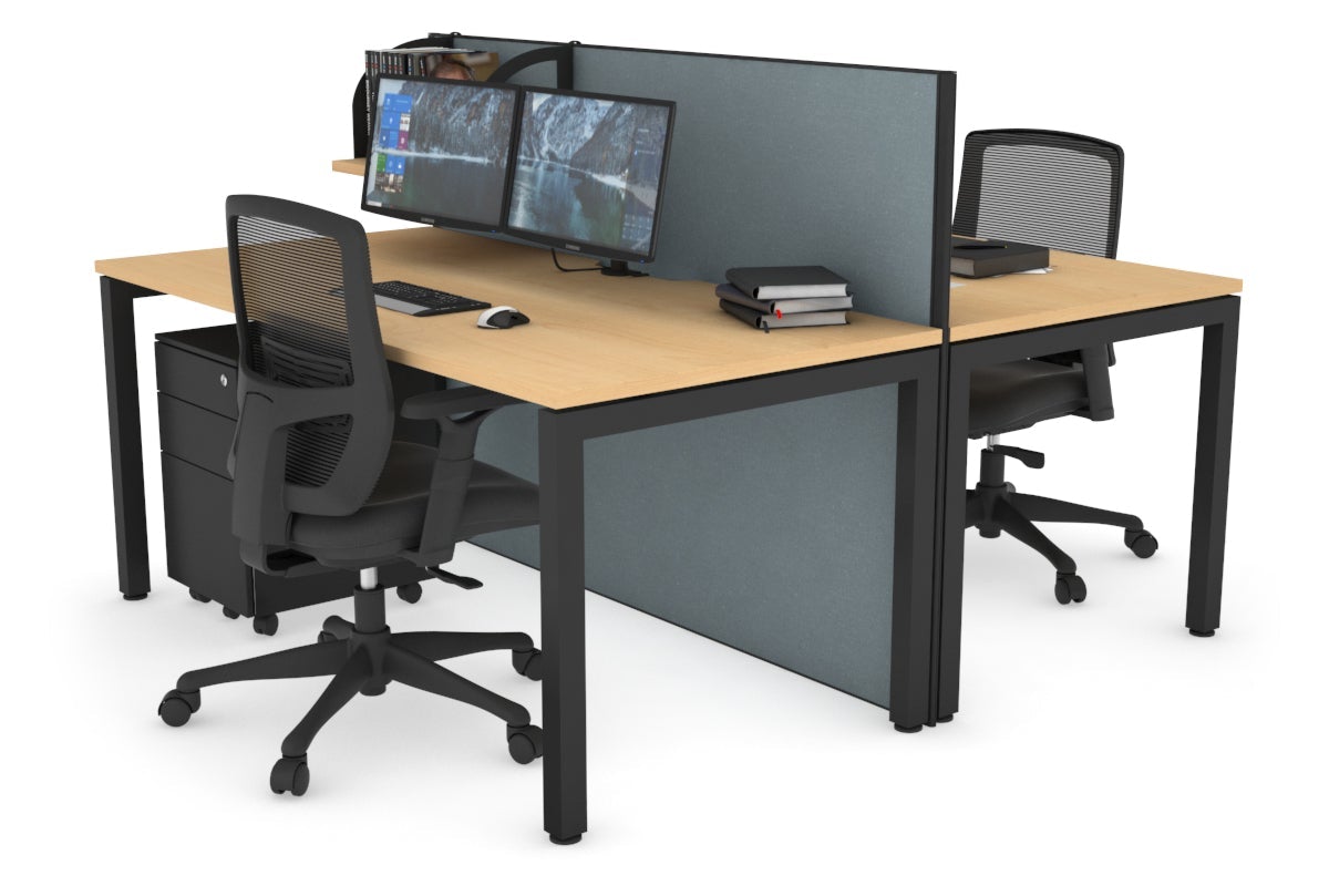 Horizon Quadro 2-Person Office Workstation Bench with Square Legs - 47