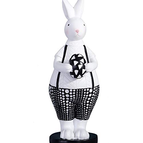 Resin Bunny Rabbit Figurine - Handcrafted Home Decor Sculpture, Cute Animal Statue for Desktop, Shelf & Tabletop Decoration | Perfect Gift for Easter, Spring & Home Accessories
