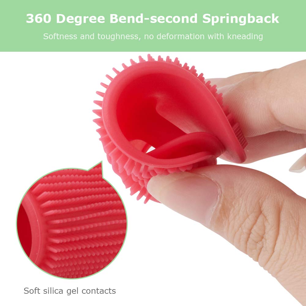 Ubersweet® 4PCS Silicone Facial Cleansing Brush Set - Gentle Exfoliating & Pore Cleaning Tool for Acne Removal, Blackhead Treatment & Baby Shower | Soft Bristle Face Scrubber for Sensitive Skin | Spa & Daily Skincare Routine
