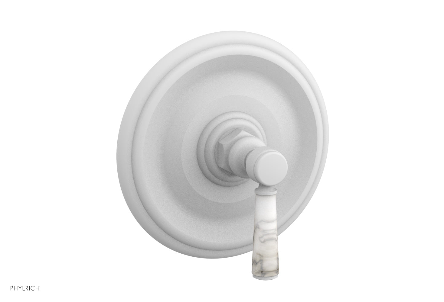HEX TRADITIONAL Shower Trim Kit with Marble Lever Handle - 4 156 - Perfect for Bathroom Renovation and Modern Home Decor