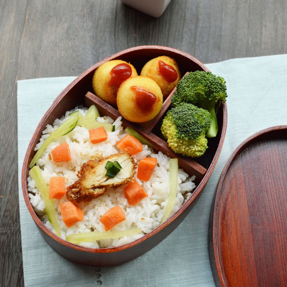 Japanese Bento Box - Eco-Friendly Bamboo Sushi Container with Lid | Reusable Wooden Lunch Box for Adults & Kids | Perfect for Picnics, School Lunches & Meal Prep