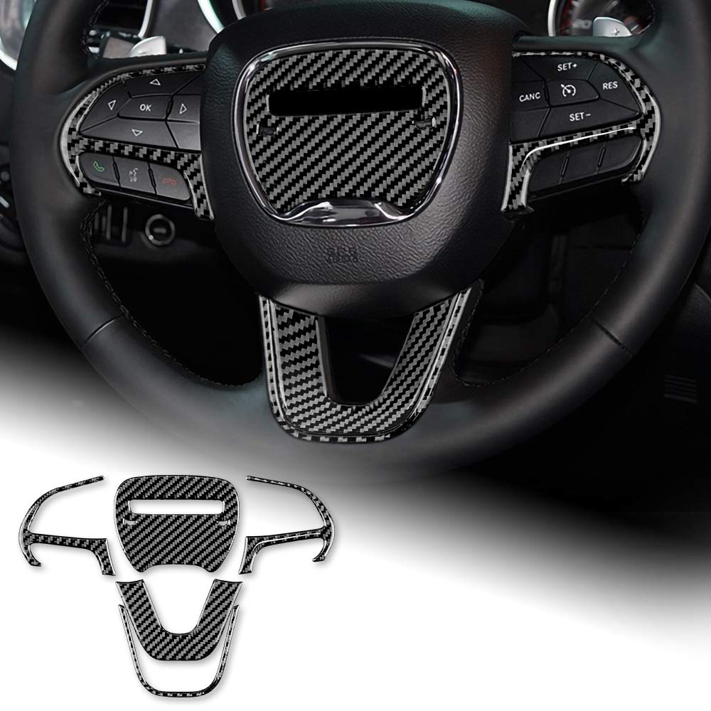 Carbon Fiber Steering Wheel Stickers for Dodge Charger 2015-2020 - Interior Trim Upgrade for Driving Comfort