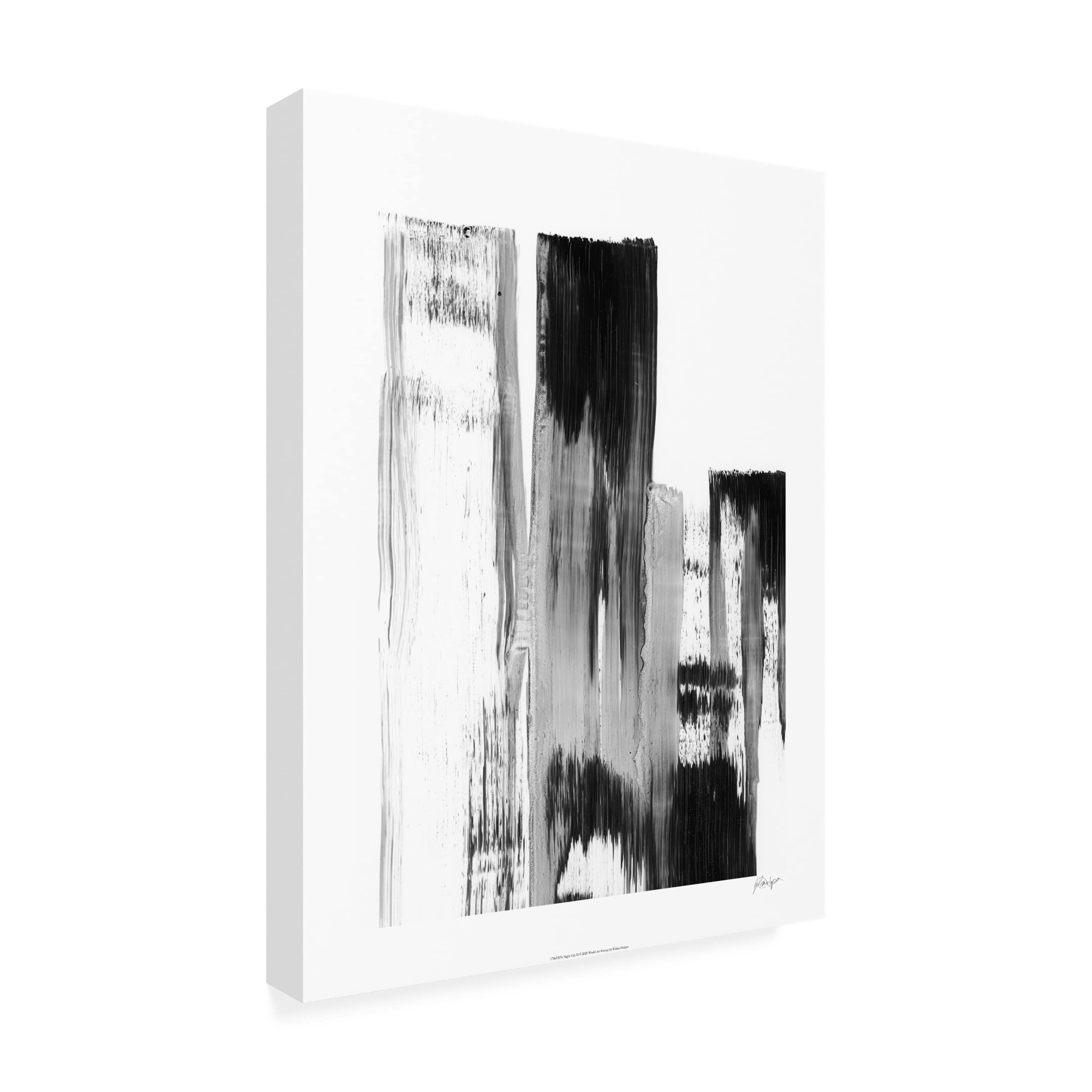 Trademark Fine Art 'Night City II' Canvas Wall Art Print by Ethan Harper - Modern Urban Landscape Painting for Living Room, Bedroom & Office Decor
