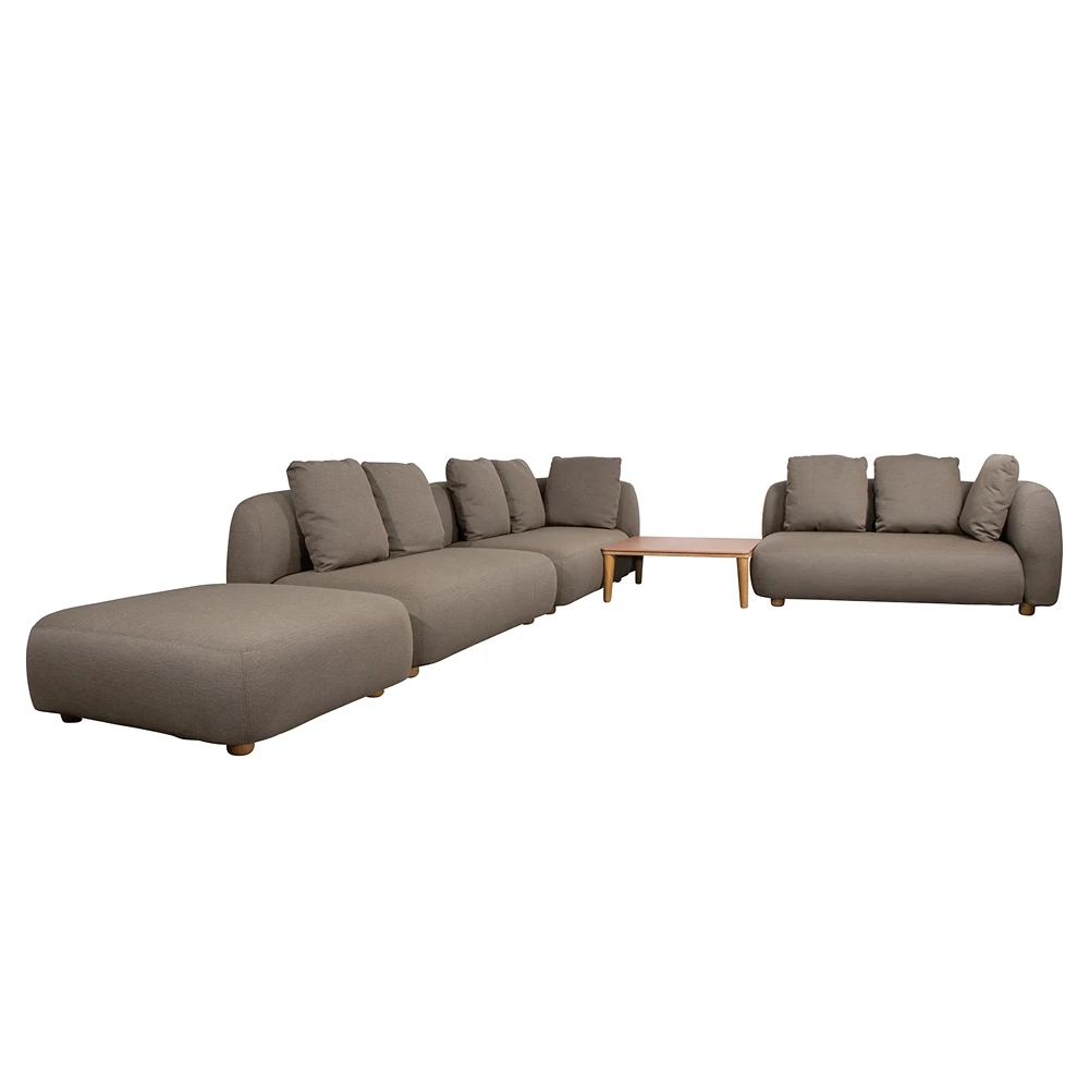 Outdoor Corner Sofa Set with Table and Pouf - Waterproof Patio Furniture for Garden, Backyard, and Poolside Relaxation