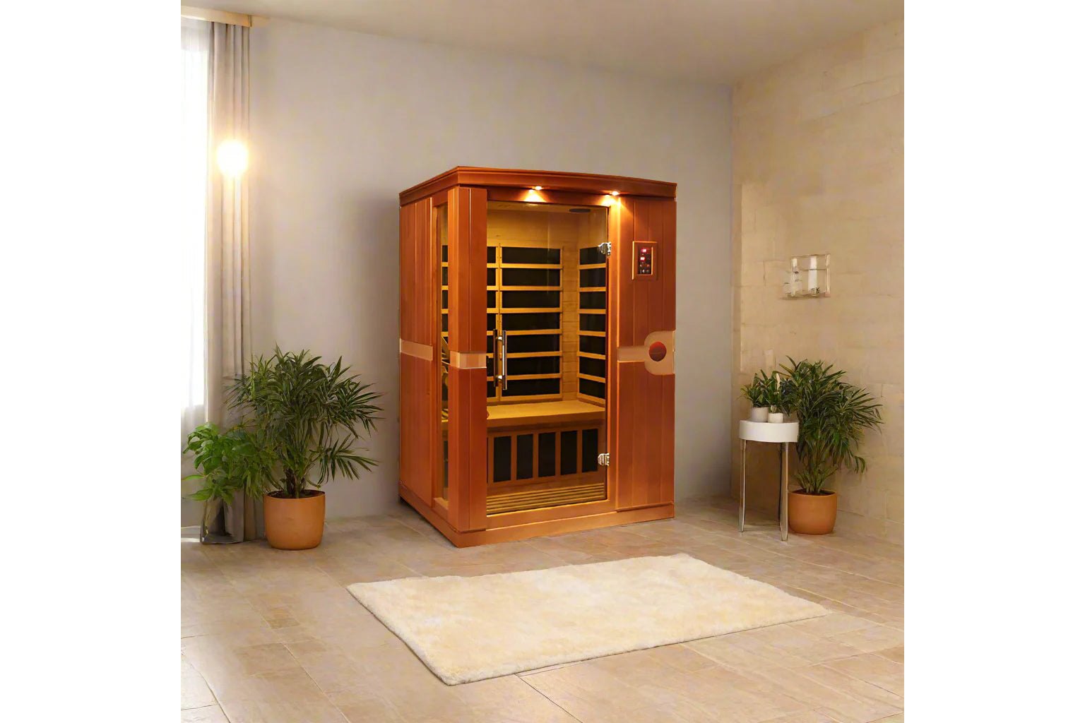 Golden Designs Venice Elite 2 Person Ultra Low EMF FAR Infrared Sauna - Wheelchair Accessible Home Spa for Relaxation & Detox - Perfect for Home Gym, Wellness Retreat & Pain Relief Therapy