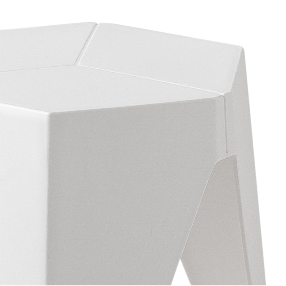 2-Pack White Plastic Bar Stools with Puzzle Design - Perfect for Kitchen Islands, Game Rooms & Small Spaces
