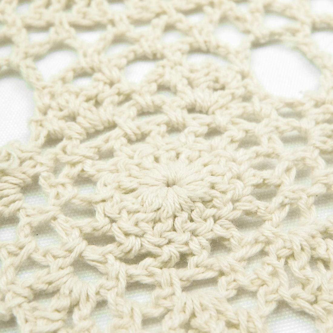 Handmade Crochet Lace Doilies Table Placemats - 20 Inch Round Cotton Coasters for Dining Tables, Sofa Covers (Waterlily Pattern, Beige) | Elegant Home Decor, Tea Party & Wedding Table Setting Accessories