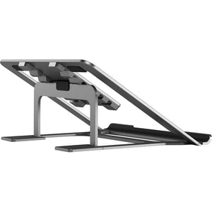 Alogic Metro Adjustable Portable Folding Laptop Stand - Space Gray Aluminum Alloy Notebook Computer Holder for Home Office, Travel & Ergonomic Workspace