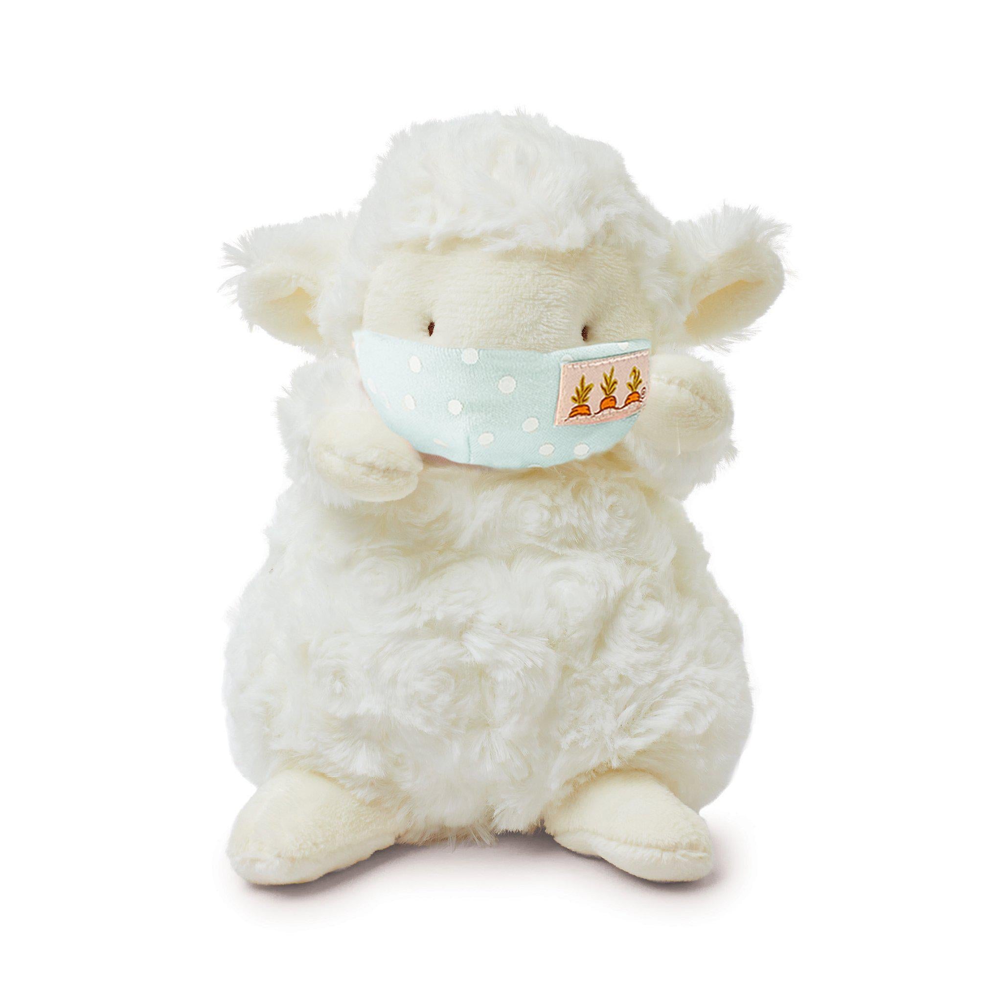 Wee Kiddo Lamb Plush Toy with Face Mask - Adorable Stuffed Animal for Kids' Bedroom Decor & Gift Giving