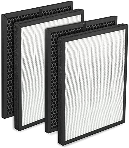 Altec LV-PUR131 Replacement Filters for Levoit Air Purifier - 2 HEPA & 2 Activated Carbon Honeycomb Filters - Compatible with LV-PUR131 Model - Improve Indoor Air Quality for Home, Office, and Bedroom Use