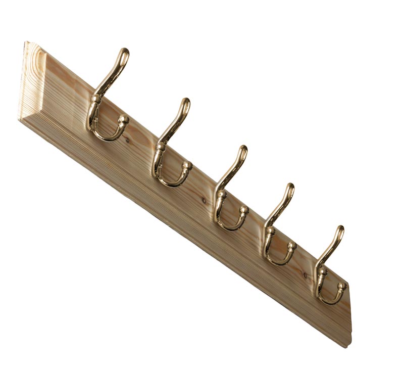 Kroklist 65cm Double Hook Coat Rack in Brass - Perfect for Entryway, Hallway, and Bedroom Organization
