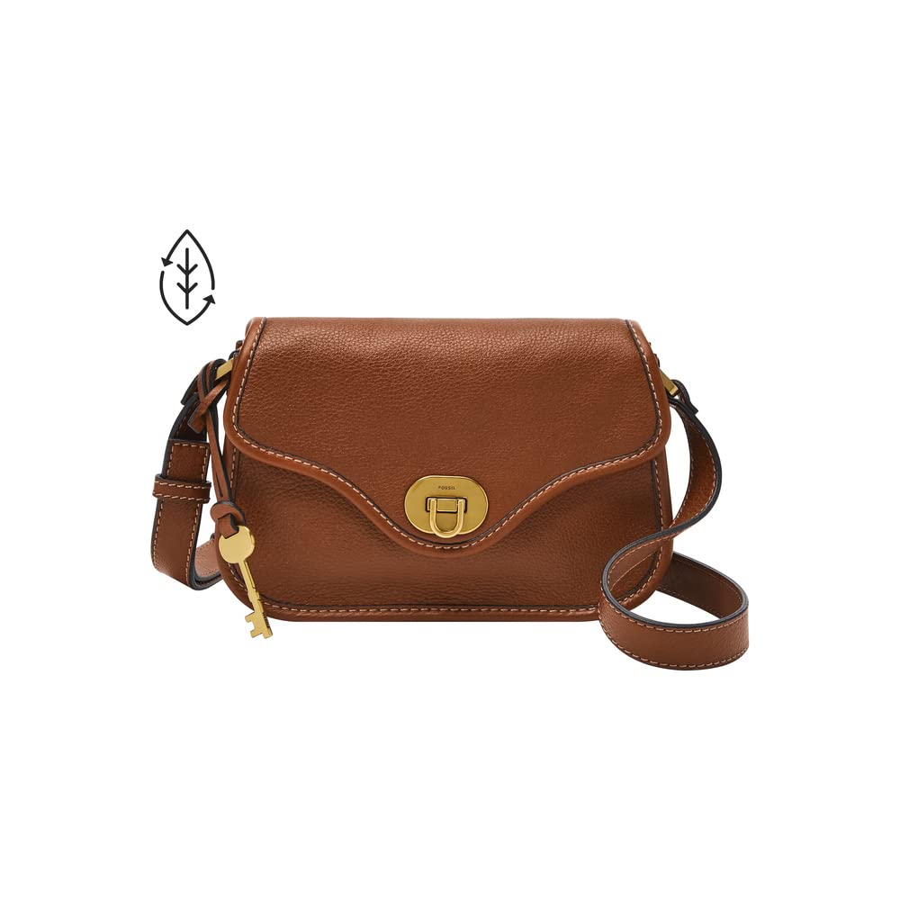 Fossil Women's Heritage Leather Mini Flap Crossbody Purse - Stylish Small Handbag for Everyday Use, Date Night & Travel Accessories