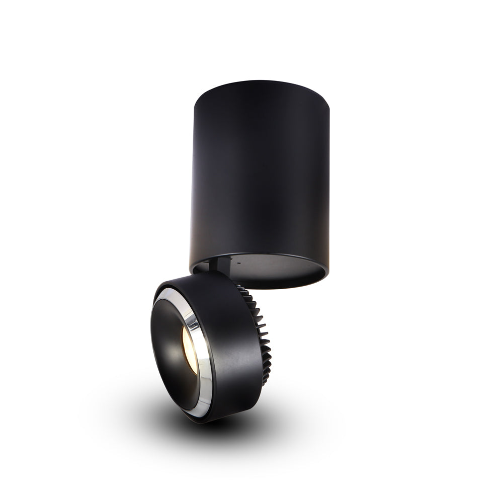 VONN ORBIT VMCL000701A020BL Black LED Adjustable Surface Mount Downlight - Perfect for Kitchen, Living Room, and Bedroom Lighting