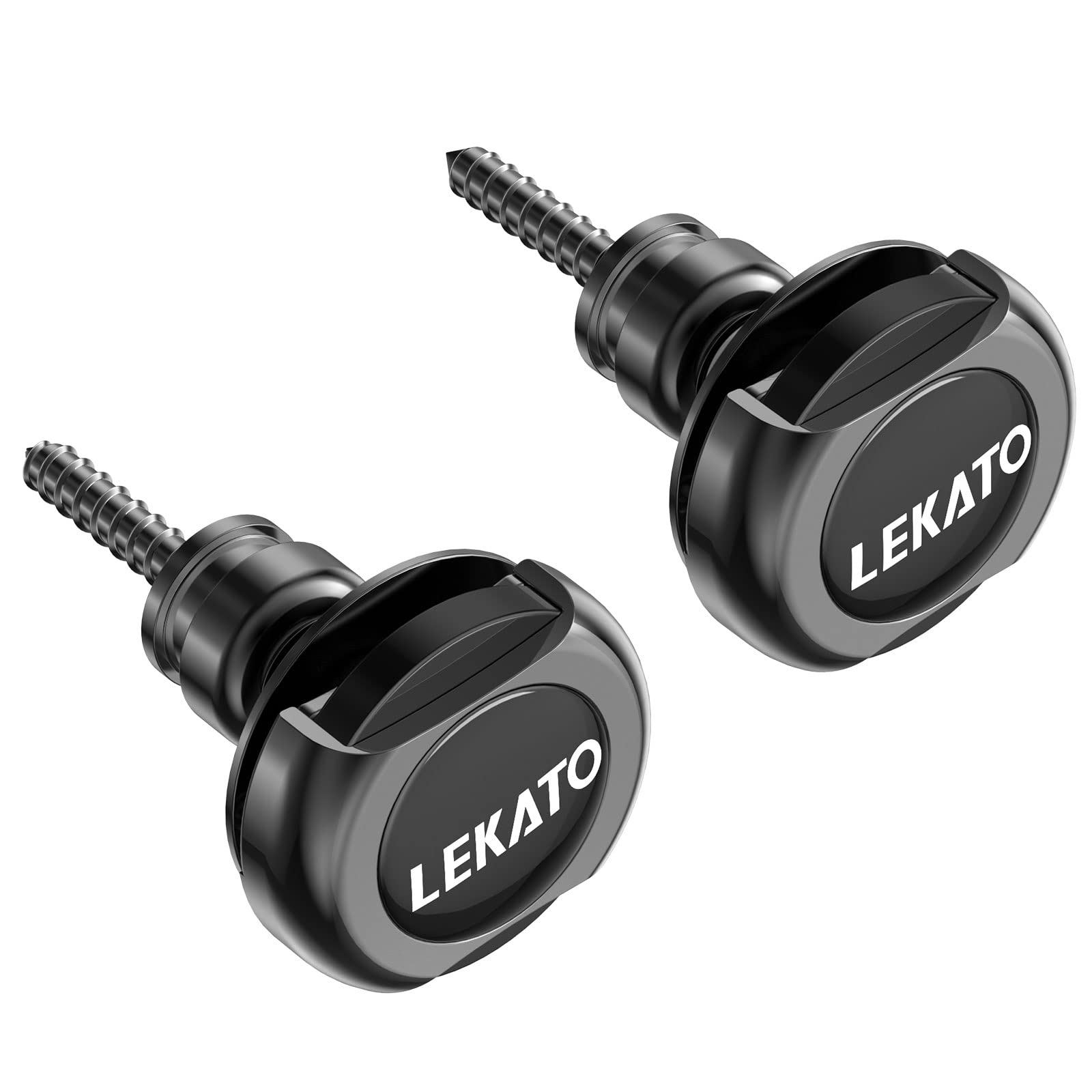 LEKATO Bass Guitar Strap Locks - Secure Quick Release Strap System for Electric, Acoustic Guitar & Bass (Black) | Perfect for Live Performances, Studio Sessions & Travel