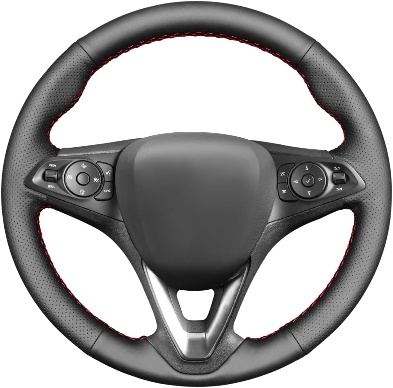 Premium Hand-Stitched Microfiber Leather Steering Wheel Cover for Opel Astra K, Corsa E, Crossland X, Grandland X, Insignia CT B, Karl & Zafira C - Anti-Slip Grip & Comfort Driving Accessory for Daily Commute & Road Trips