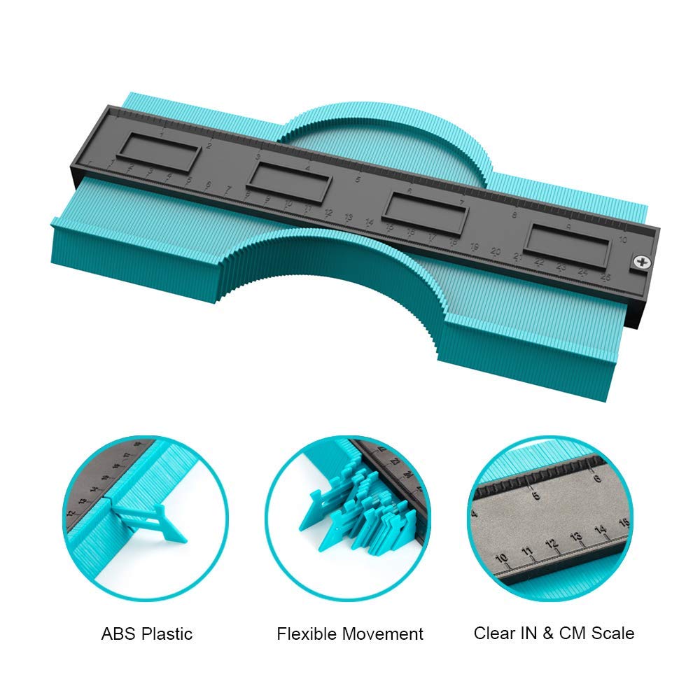 Precision Woodworking Ruler - Dkriva Outline Profile Gauge for Accurate Shape Measurement, Copy Template & Tracing Tool (1PC) - Perfect for DIY Projects, Carpentry & Crafting