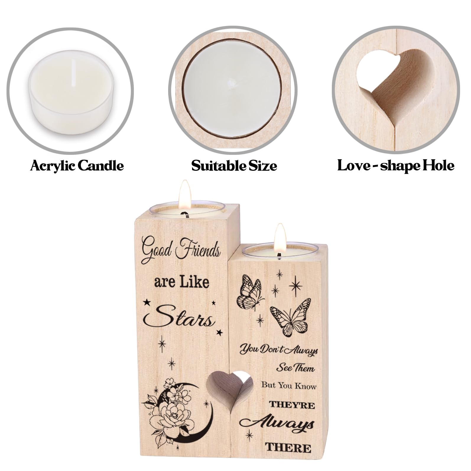 Best Friend Gifts for Women - Creative Candlestick for Birthdays & Friendship