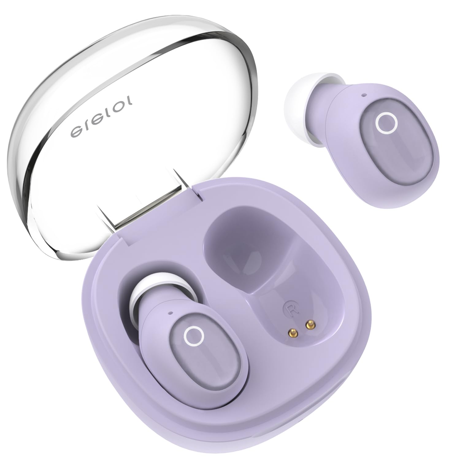 Eleror Wireless Earbuds for Small Ears - Purple Bluetooth Earbuds for Small Ear Canals, Mini Wireless Earbuds for iPhone & Android with Mic - Perfect for Running, Workouts & Commuting
