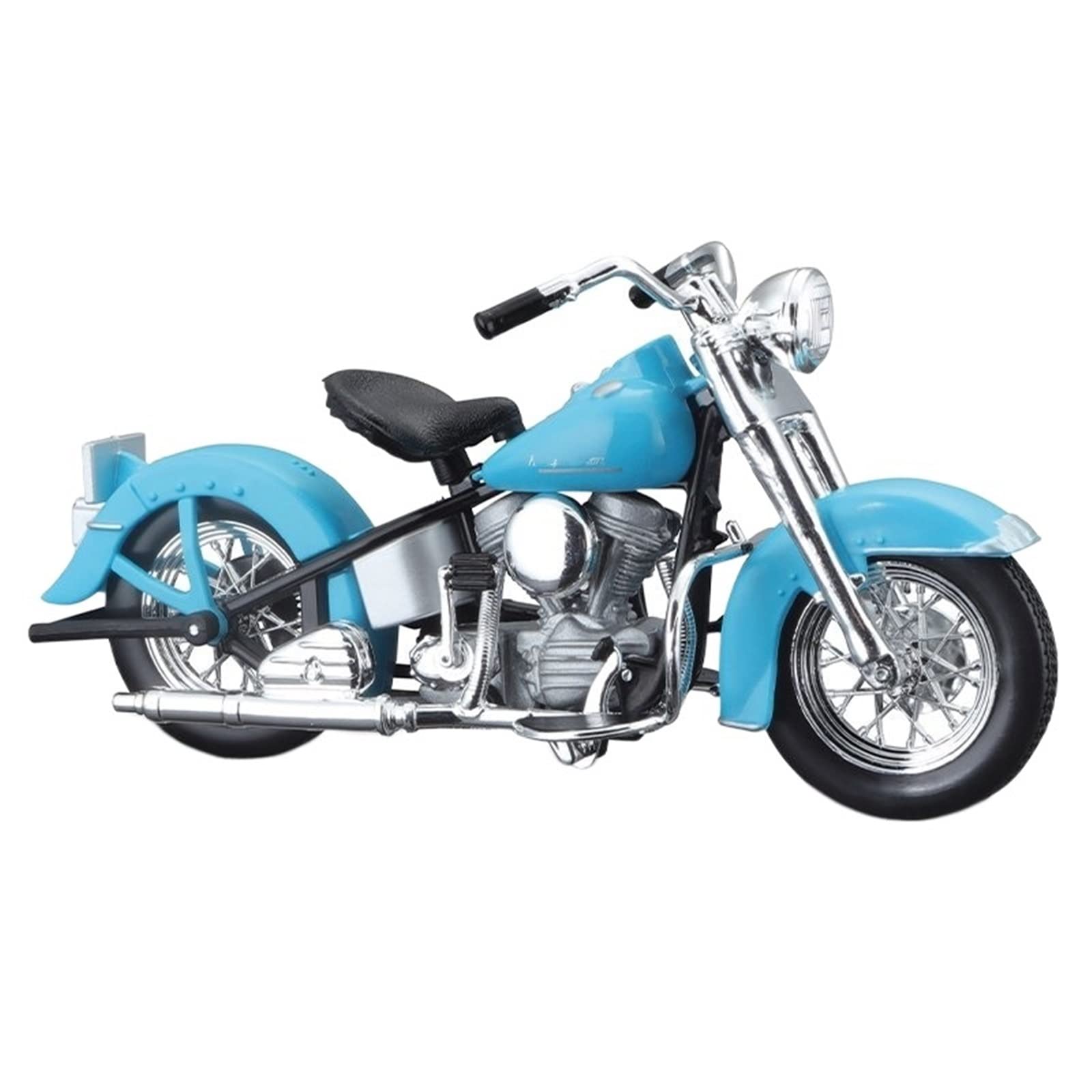 Harley-Davidson 1:18 1953 74FL Hydra Glide Alloy Motorcycle Model - Blue Cam Toy for Collectors & Display