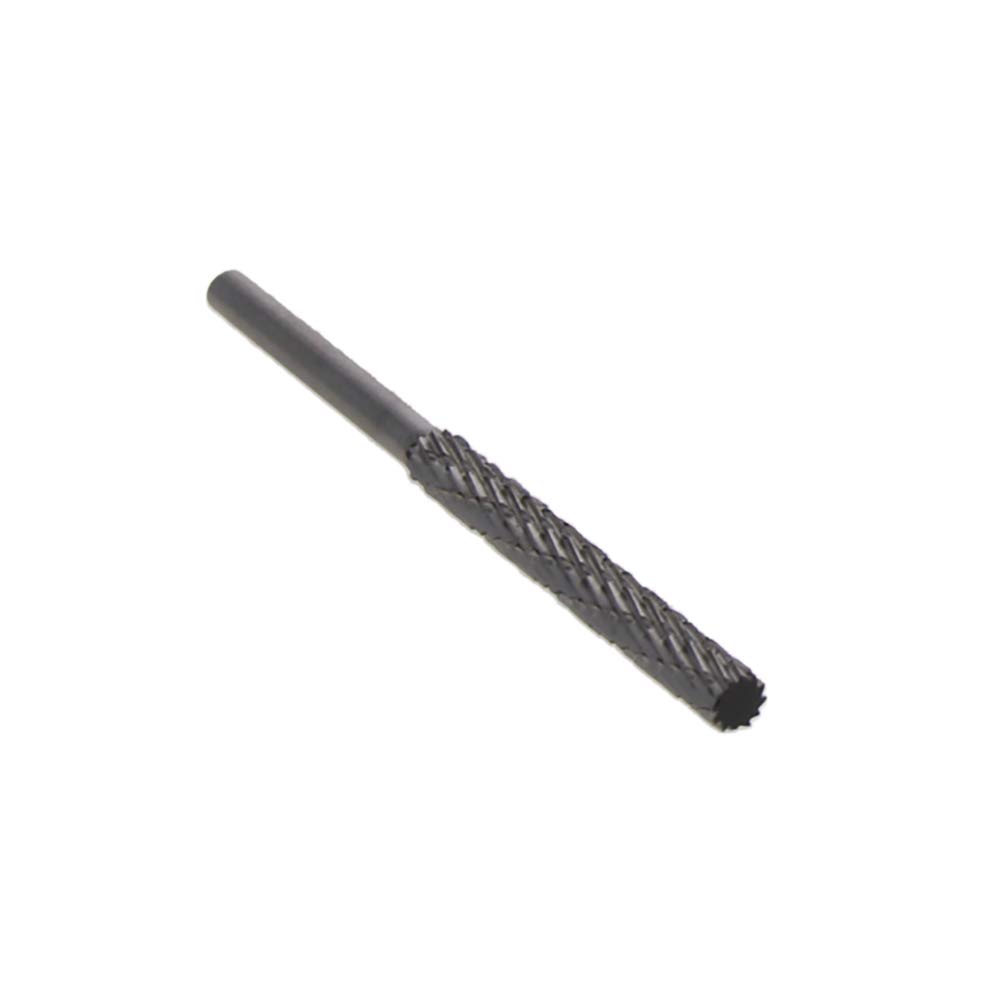 Utoolmart HSS Rotary Files - 3mm Shank Double Cut Cylinder Burrs, 4mm Diameter for Wood & Soft Metal Carving - Perfect for Die Grinders, Model Engineering & DIY Polishing Projects (2-Piece Set)