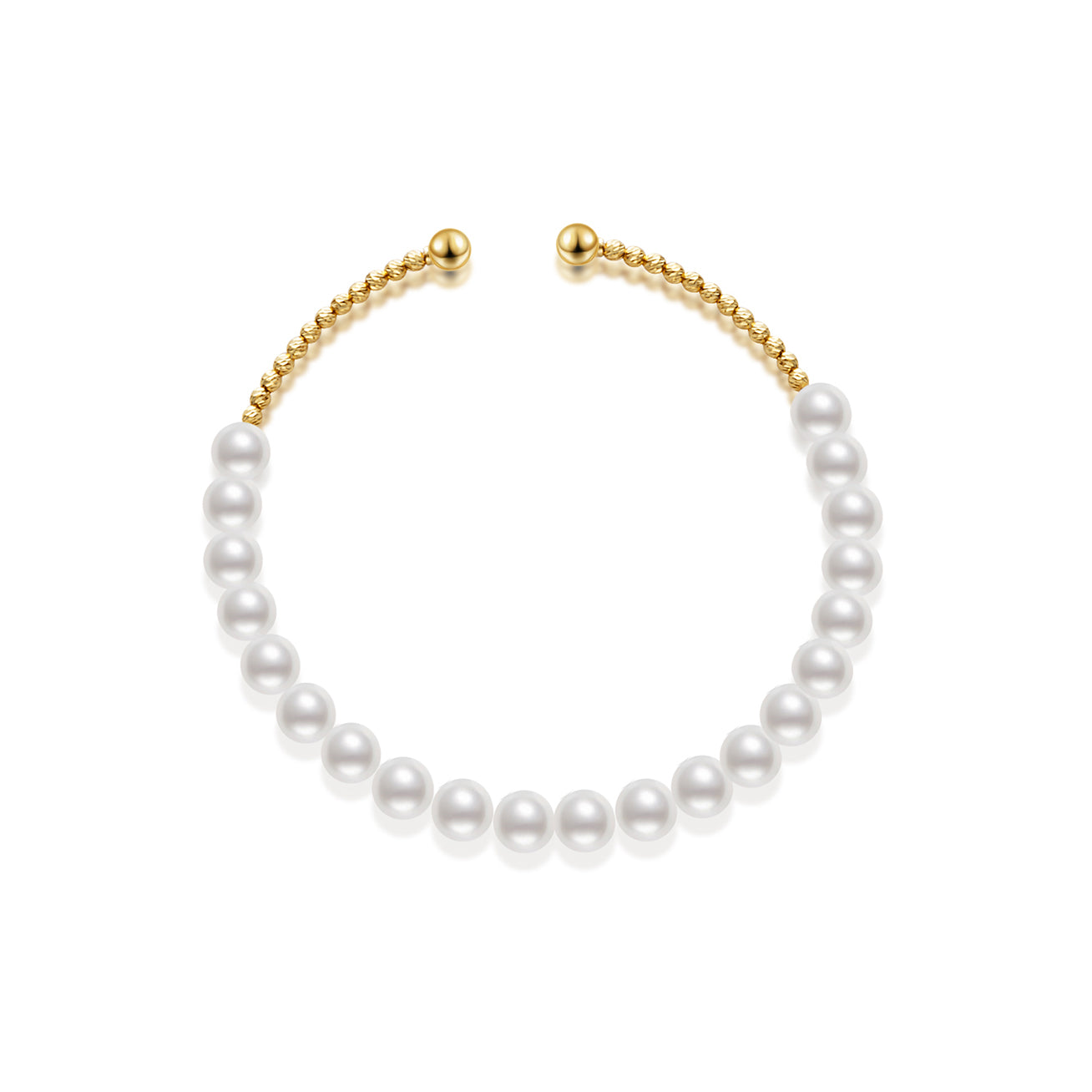 18K Solid Gold Akoya Pearl Bracelet for Women - Elegant Luxury Pearl Jewelry Gift for Anniversary, Birthday & Special Occasions