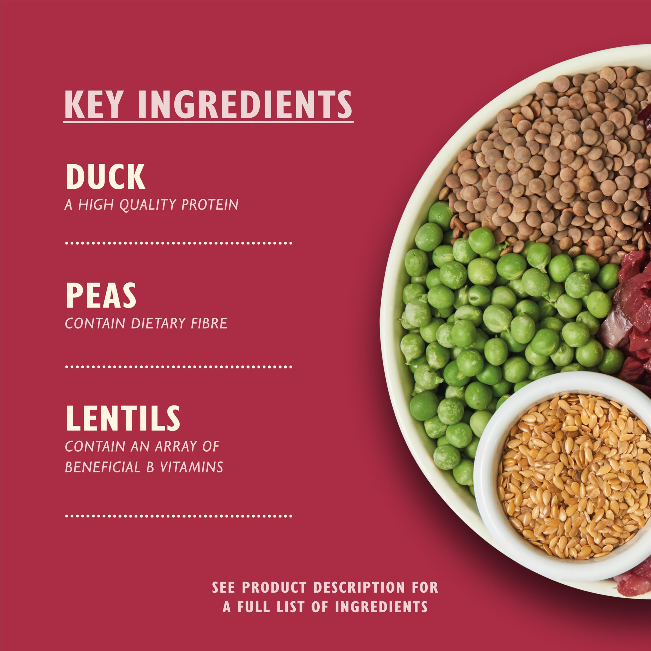 LILYS KITCHEN Venison Duck Dry Dog Food 1kg for Adult Dogs - Healthy Meal