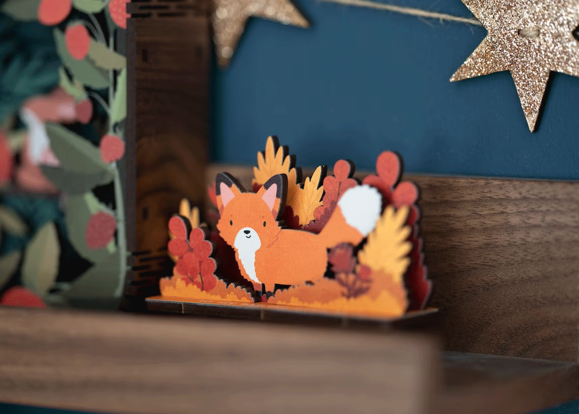 Autumn Fox Pop-Up Greeting Card by Dapple & Dot - Perfect for Thanksgiving, Fall Celebrations & Seasonal Gift Giving