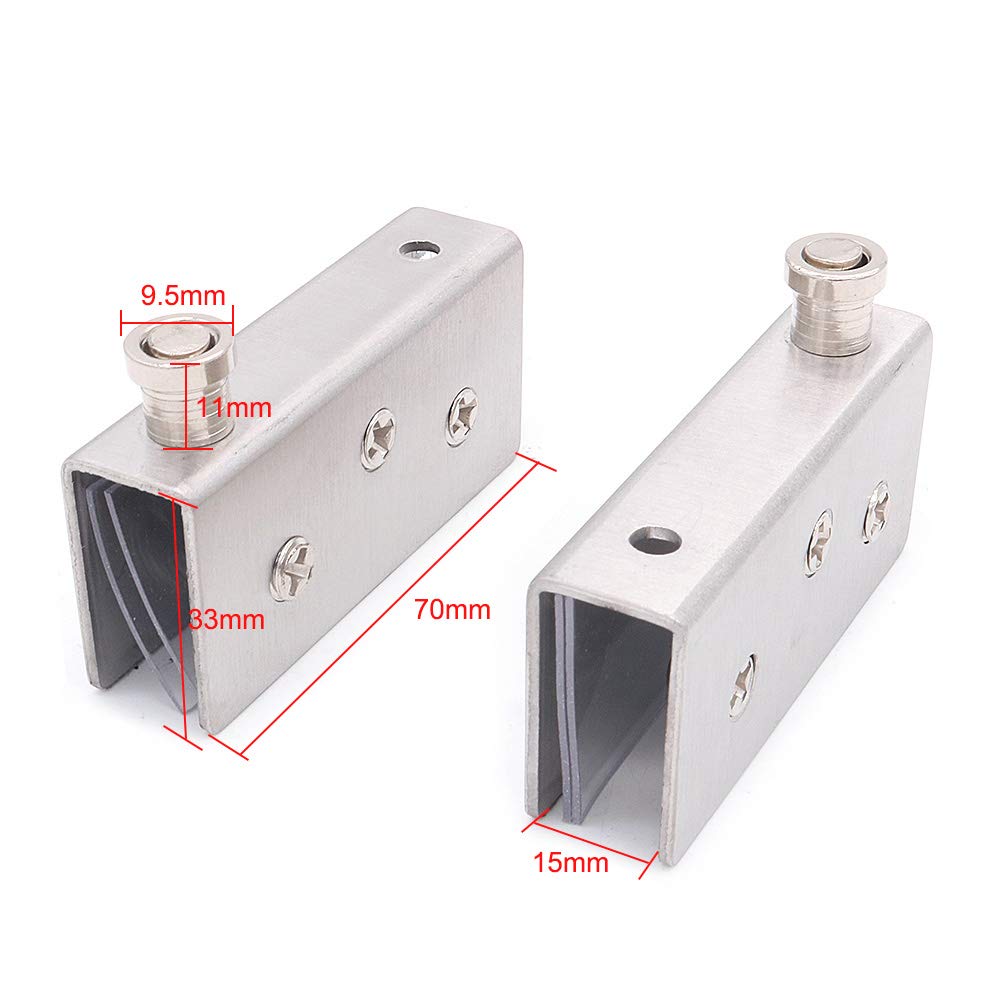 2 Pack NUZAMAS Cabinet Door Pivot Hinges Set - Upper & Lower Installation, Glass Door Hinge Latch with Clamps for Kitchen Cabinets, Wardrobes & Display Cases (Heavy Duty Hardware for Smooth Door Movement)