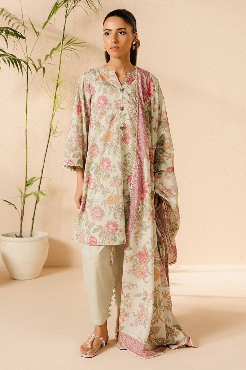 Stylish MINTY BLOOM 3-Piece Outfit Set for Women - Trendy Shirt, Comfortable Trousers & Elegant Dupatta | Perfect for Casual Wear, Office Outfits & Special Occasions