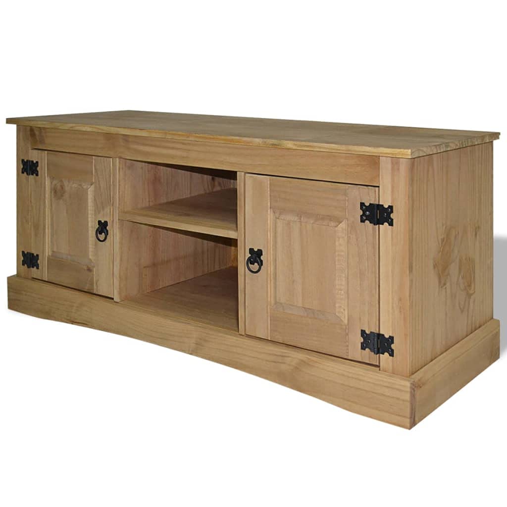 Reclaimed Wood TV Stand with Record Player Storage - Mexican Pine Corona Range Credenza 47.2