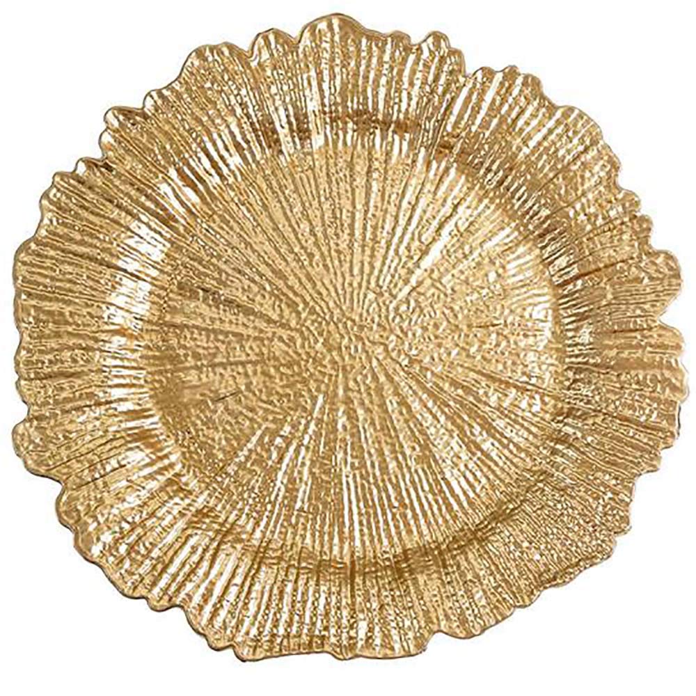 Premium Gold Charger Plates - Elegant 12-Inch Round Plate Chargers for Formal Dining, Wedding Receptions & Special Events (Set of 6) - Perfect for Table Settings, Buffet Displays & Luxury Dinner Parties