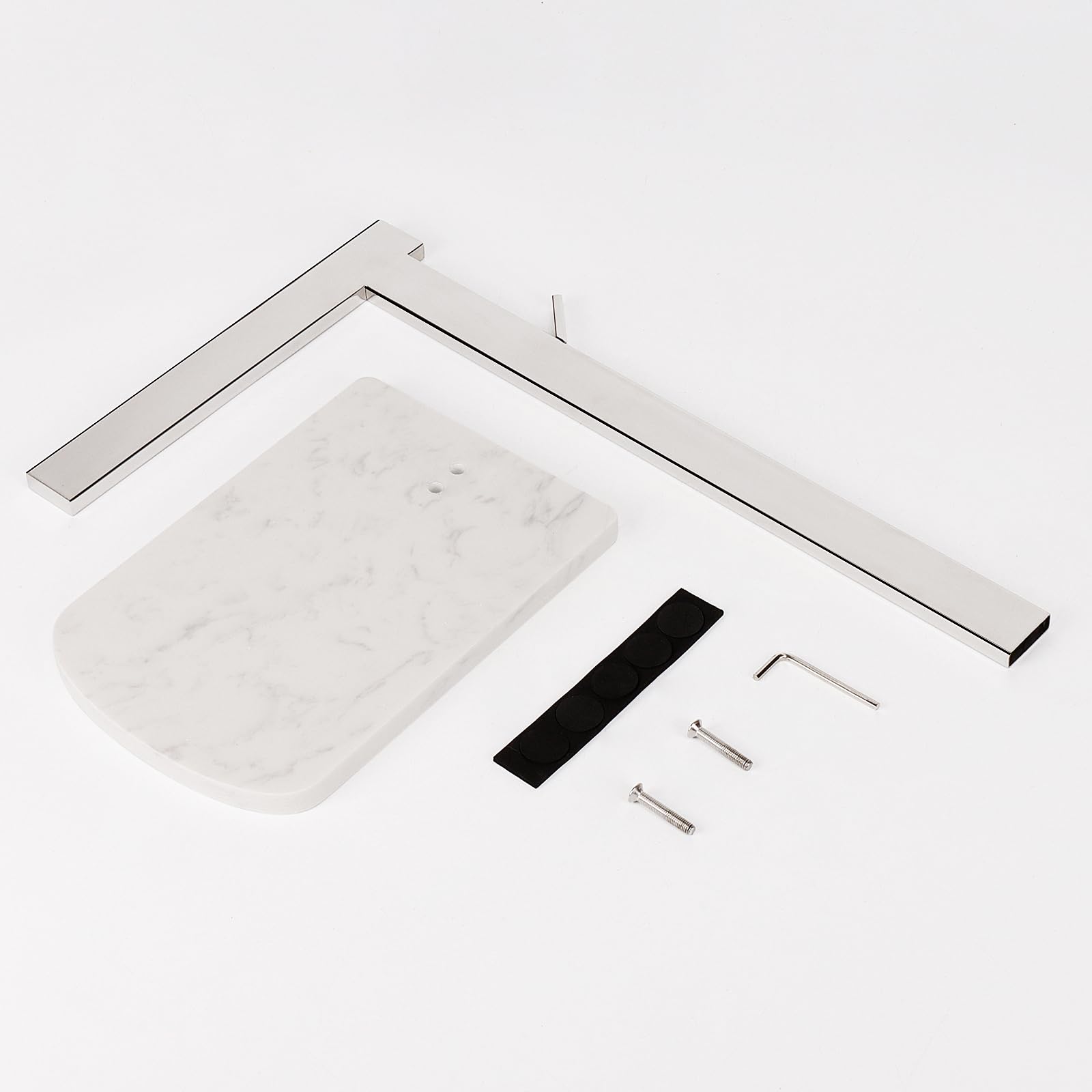 **Premium L-Shaped Hand Towel Holder with Marble Base - 304 Stainless Steel Standing Towel Rack for Bathroom, Vanity & Kitchen Countertop - Chrome Finish for Modern & Luxury Home Decor**    *(Perfect for Bathrooms, Kitchens, Guest Rooms & Spa-Like Spaces - Adds Elegance & Functionality to Any Décor!)*