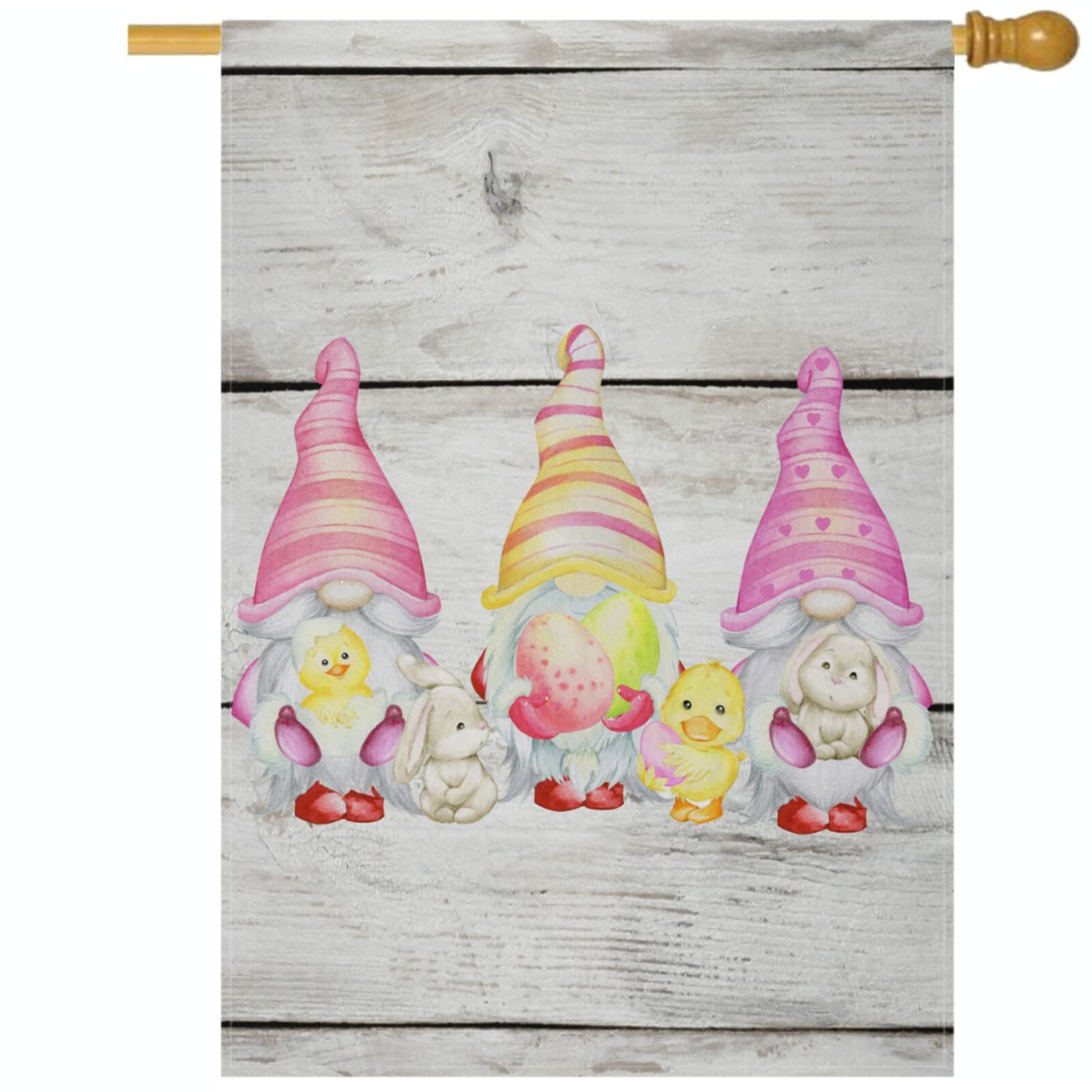 Easter Gnomes Double Sided Garden Flag - 12x18 Inch Vertical House Yard Decor Banner for Spring Holiday Outdoor Decoration | Perfect for Easter Front Porch, Lawn, Fence & Patio Decor