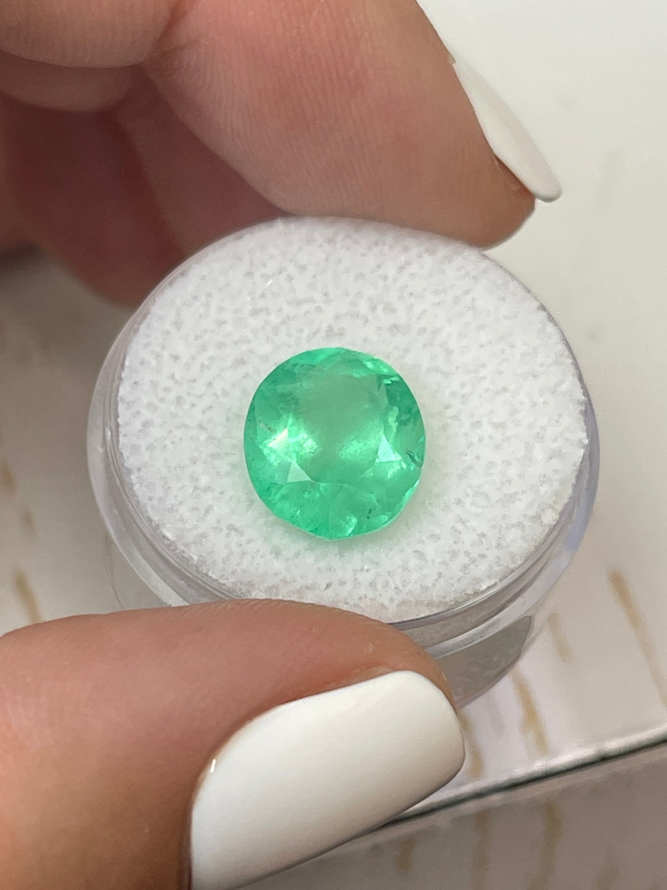 5.21 Carat 12x10mm Yellowish Green Natural Loose Colombian Emerald Oval Cut Gemstone for Jewelry Making, Engagement Rings & Luxury Collections