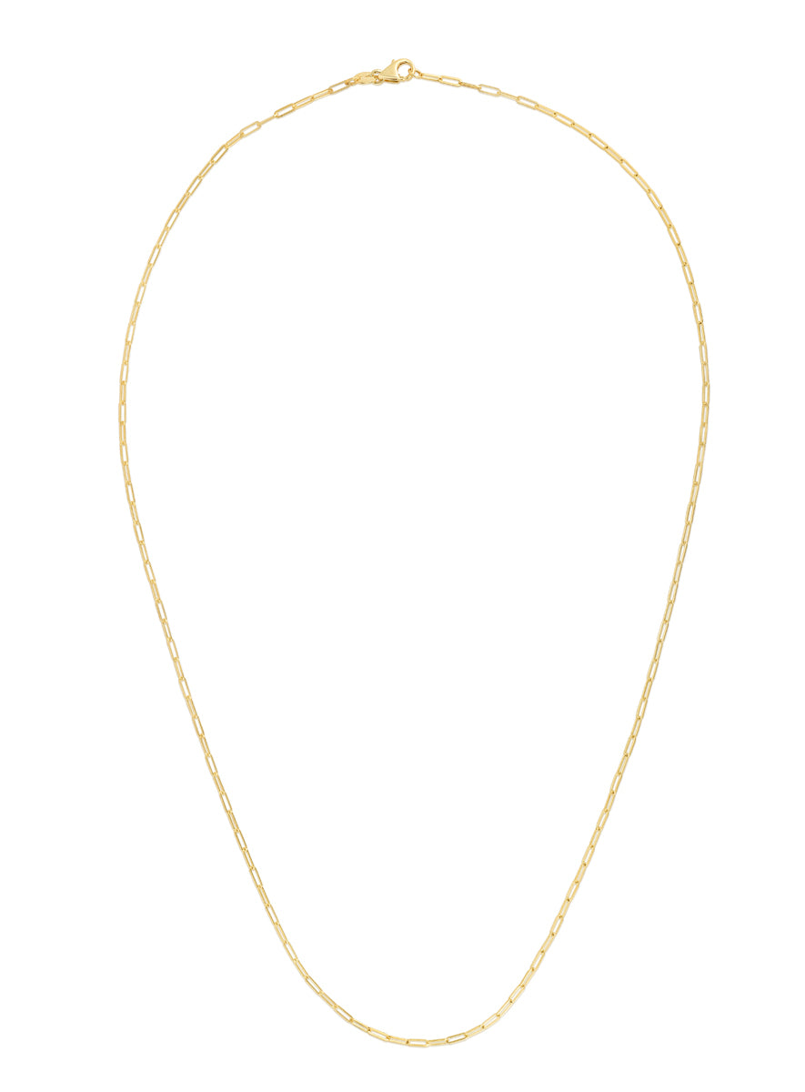 14K Gold 1.5mm Paperclip Chain Necklace - Dainty Minimalist Gold Chain for Women - Perfect for Layering, Everyday Wear & Gift Giving