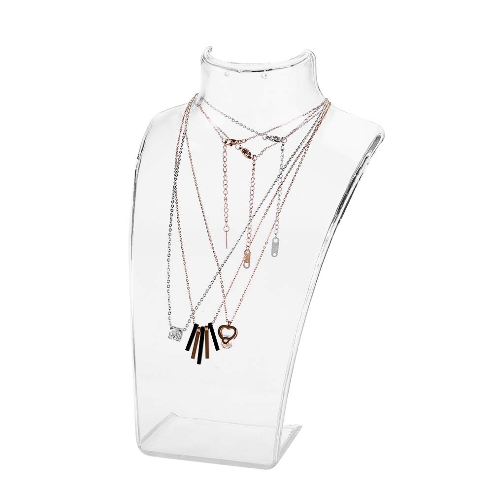 3D Jewelry Display Bust Stand - Clear Necklace & Earring Organizer Mannequin for Retail Store & Home Use | Perfect for Showcasing Necklaces, Bracelets, and Earrings in Boutiques, Jewelry Stores, or Home Decor