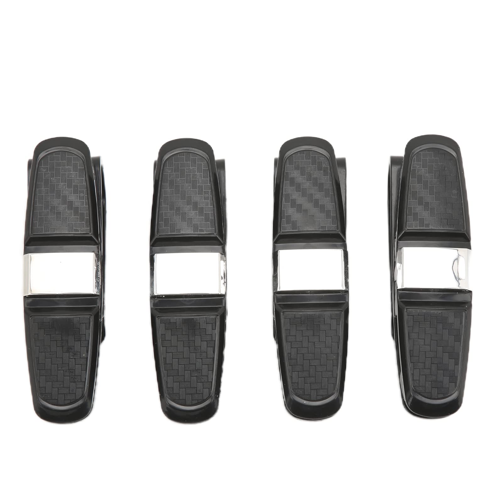 Qiilu Car Sun Visor Glasses Holder - 4 Pack Universal Sunglasses Clip with 180° Rotation & Card Holder (Silver) - Perfect for Driving & Travel