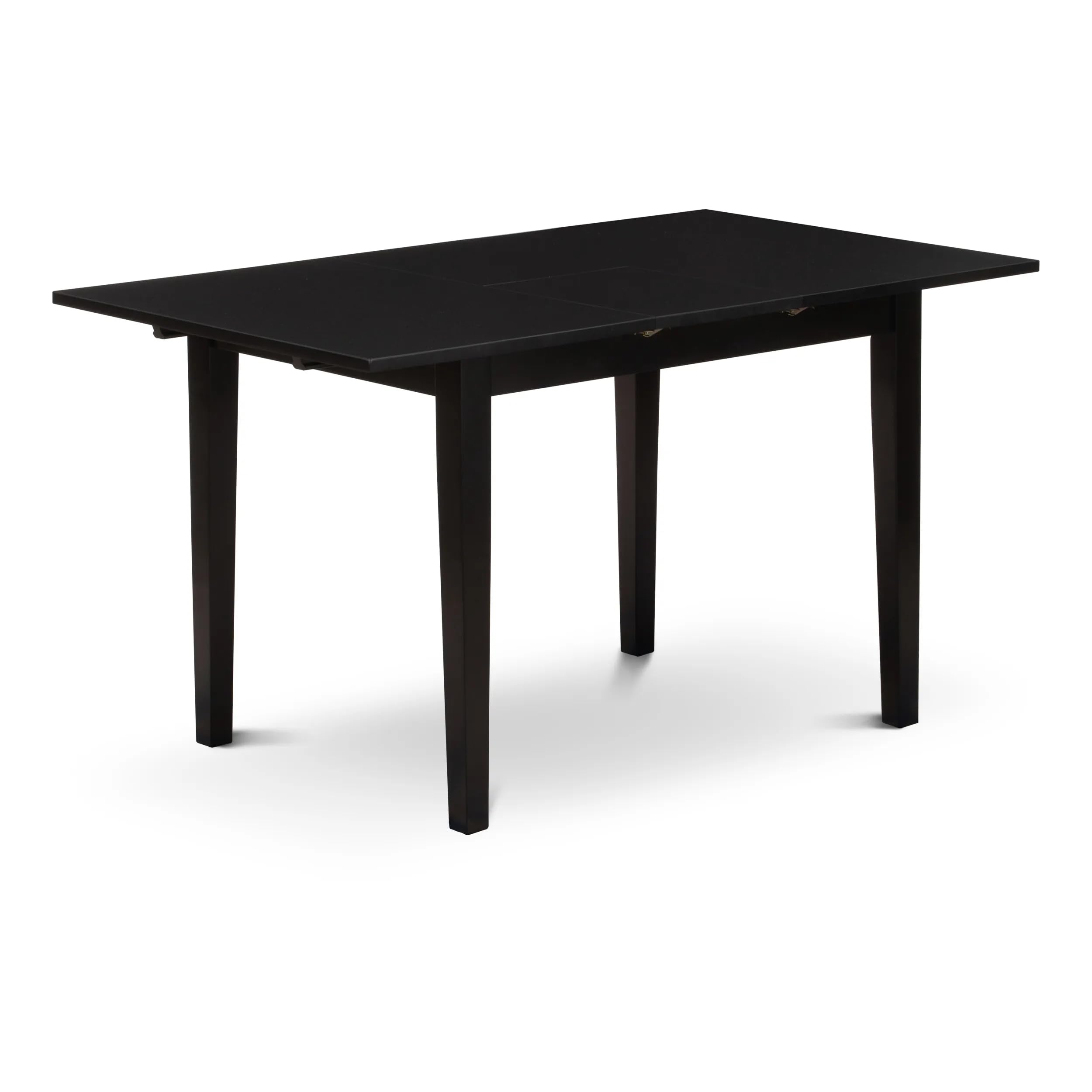 East West Furniture 3 Piece Dining Room Table Set - Rectangle Kitchen Table with Butterfly Leaf & 2 Cream Linen Fabric Parson Chairs, 32x54 Inch, Black - Perfect for Small Spaces, Breakfast Nooks & Cozy Family Meals