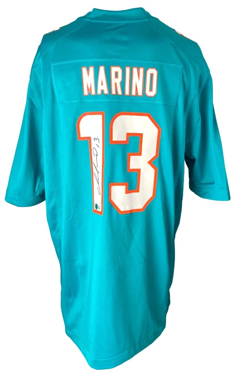 Authentic Dan Marino Autographed Miami Dolphins Teal Nike Game Jersey - Limited Edition Collectible for NFL Fans, Sports Memorabilia Enthusiasts - Perfect for Display, Gifts, and Game Day Celebrations