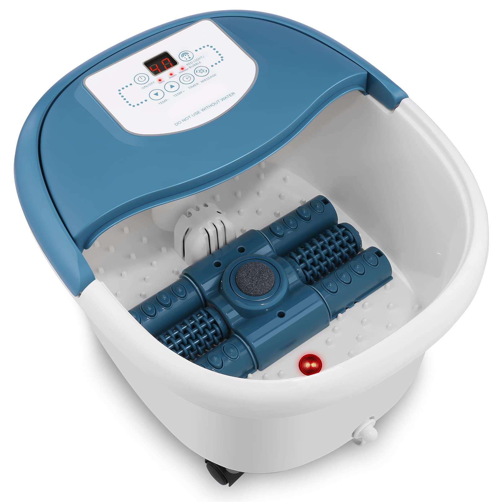 Likein Deep Foot Spa Bath with Heat Massage & Bubbles - 20 Shiatsu Massage Balls & 2 Maize Rollers for Ultimate Foot Relaxation - Smart Pedicure Foot Soak Tub with LED Display - Perfect for Home Spa, Stress Relief & Post-Workout Recovery