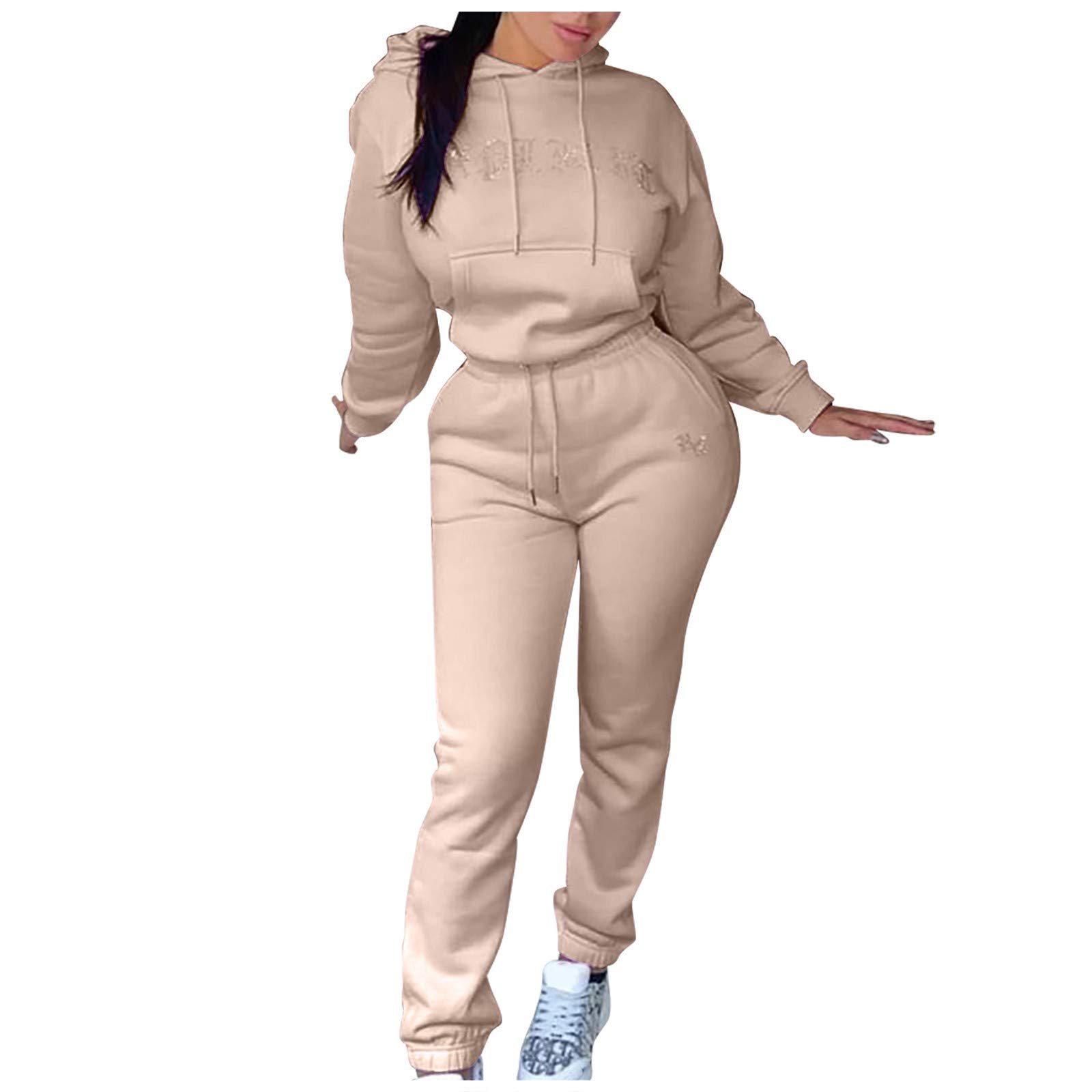 Women's Fleece Sports Suit - Long Sleeve Hoodie & Trousers Lounge Set | Cozy Winter Workout Outfit for Gym, Yoga & Home Relaxation