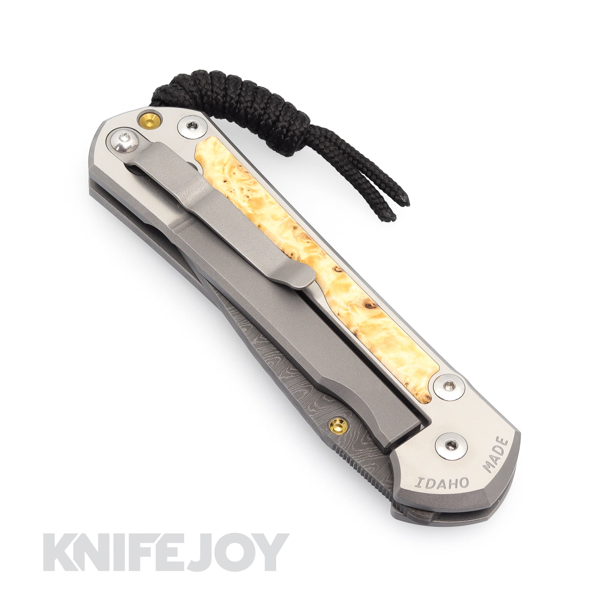 Premium Chris Reeve Large Sebenza 31 Folding Knife - Damascus Steel Drop Point Blade with Box Elder Wood Inlay & Polished Handle - Perfect for EDC, Camping, Hunting and Outdoor Adventures