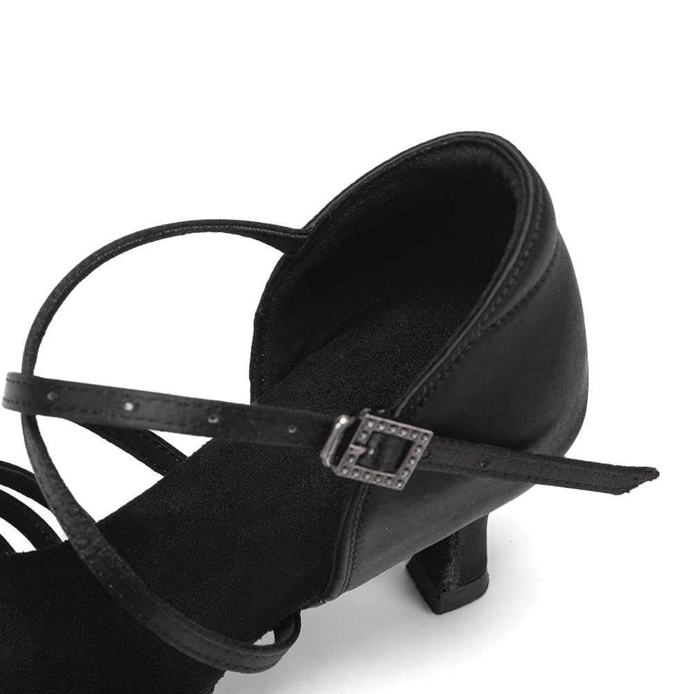 SWDZM Women's Professional Latin Dance Shoes Satin Ballroom Salsa Shoes for Practice & Performance, Perfect for Weddings, Parties, and Competitions