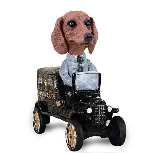Dachshund Red Paddy Wagon Dog Figurine - Collectible Wiener Dog Statue for Home Decor, Gift for Dog Lovers | Perfect for Shelf Display, Office Desk & Dachshund Themed Collections