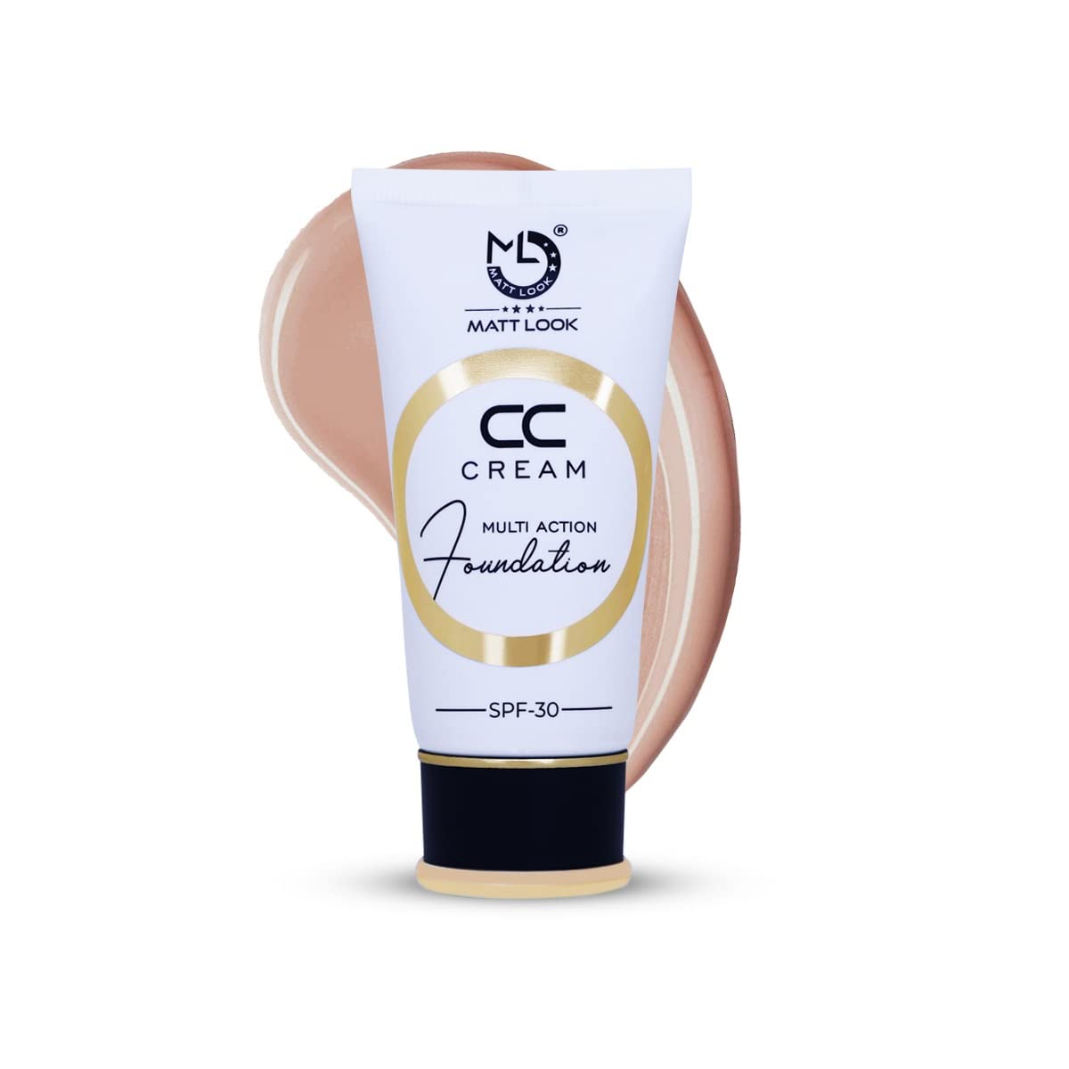 MATT LOOK CC Cream Multi-Action Foundation - Color Correcting, Brightening, Blemish Cover | Lightweight Full Coverage Formula for Even Skin Tone | Blendable Natural Finish - Caramel Tan (60g) | Perfect for Daily Wear, Special Occasions & Photo Shoots