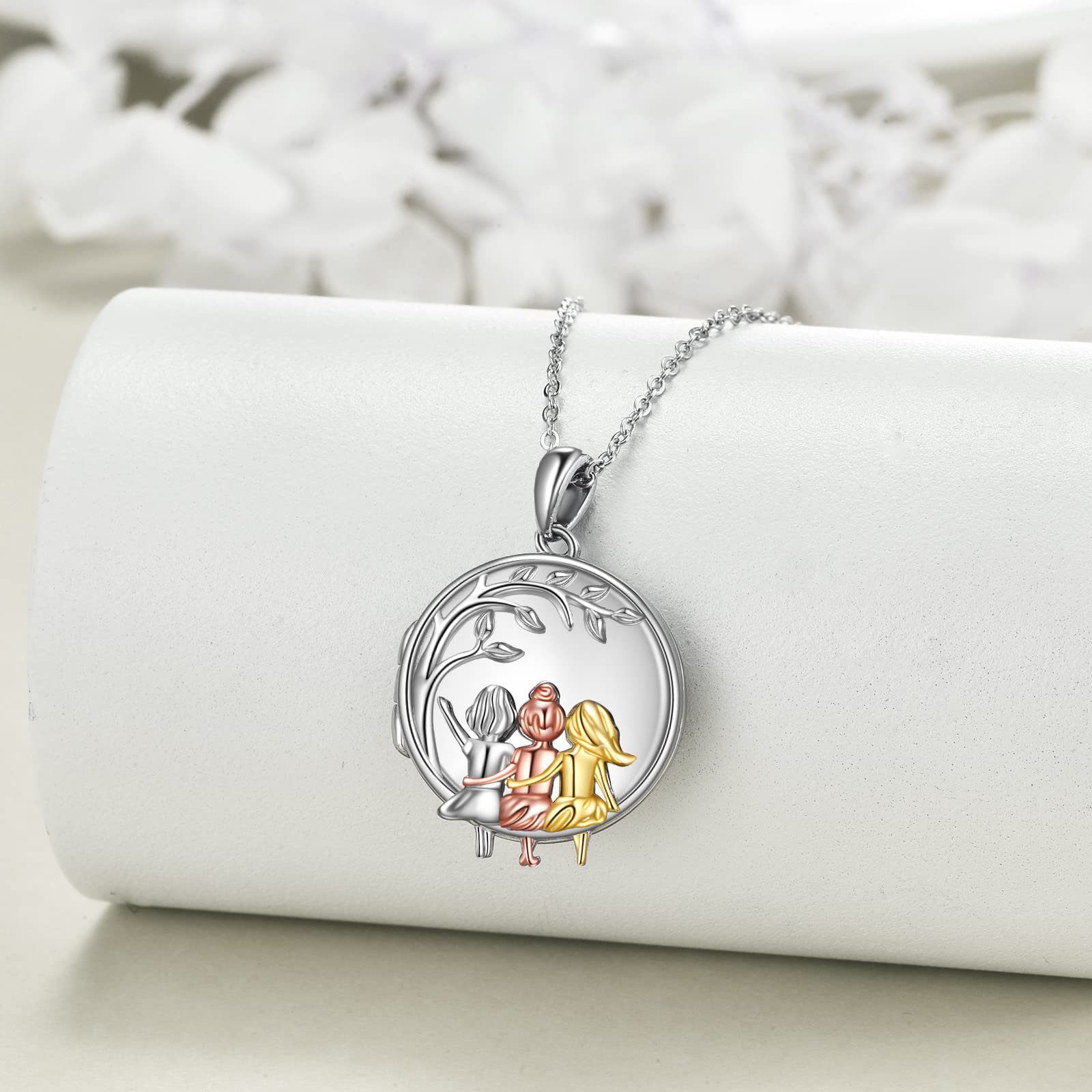 VONALA 3 Sisters Necklace - 925 Sterling Silver Friendship Jewelry for Women | Birthday Gifts for Sisters, Best Friends & Loved Ones | Perfect for Anniversaries, Graduations & Special Occasions