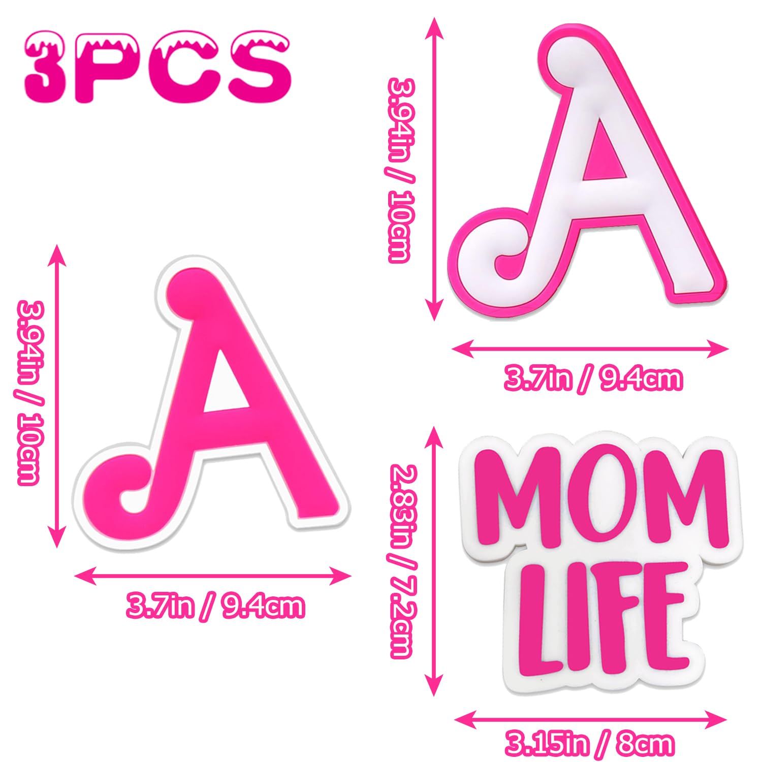 YIXIPAZH 3-Piece Letter Charms for Bogg Bags - Handbag & Beach Tote Decor