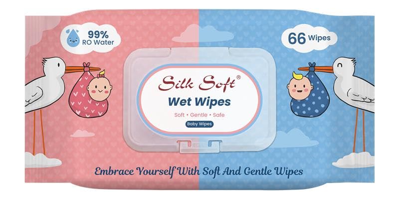 Premium Silk Soft Multipurpose Wet Wipes for Babies & Adults - 3 Packs x 66 Count | Hypoallergenic Disinfectant Cleaning Wipes | Gentle on Skin, Travel Size | Perfect for Diaper Changes, Makeup Removal & On-the-Go Hygiene